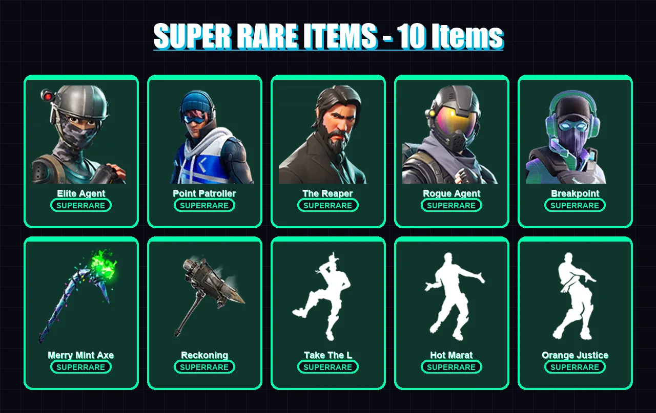 [PS4/PS5/XBOX/PC] | Elite Agent | Point Patroller | The Reaper | Rogue Agent | Breakpoint | 79 skin | 51 pickaxe | 82 emote | 63 glider | Lv1279