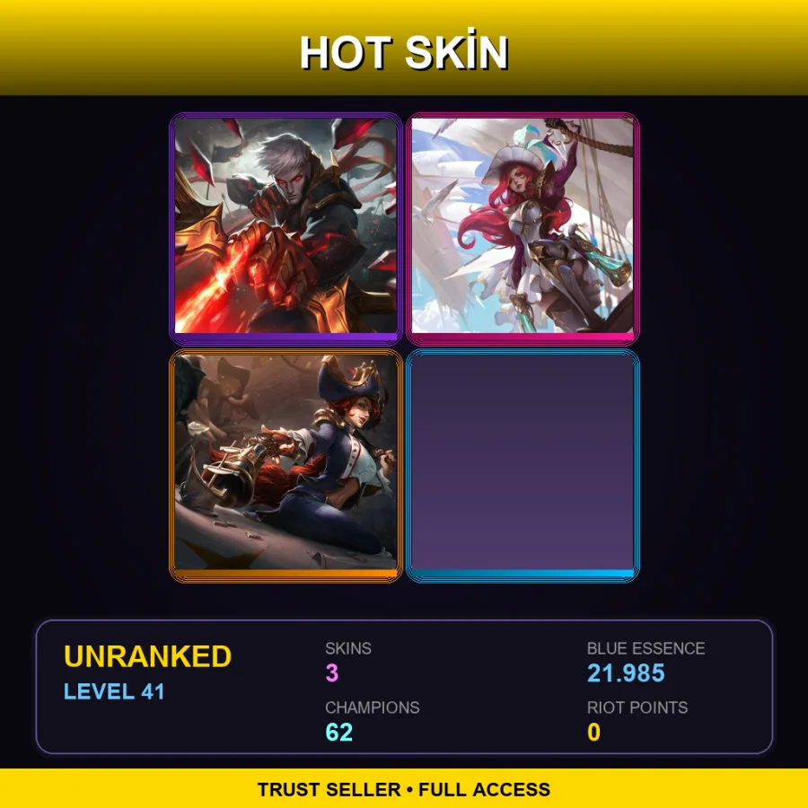 VN | Lv41 | Unranked | 3 Skin | 62 Champ