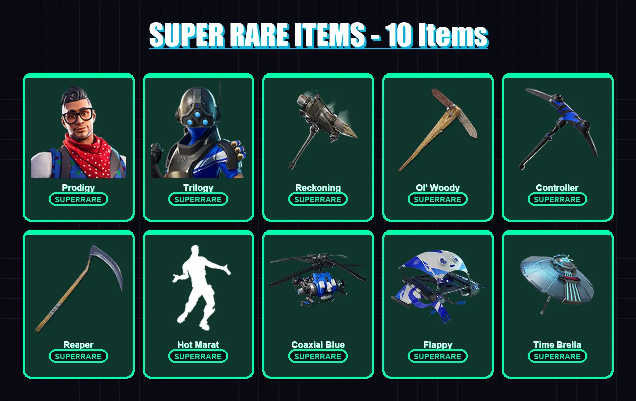 [PC/XBOX/PSN] | Prodigy | Trilogy | The Prisoner | Ruin | Zenith | 37 skin | 56 pickaxe | 56 emote | 56 glider | Lv867