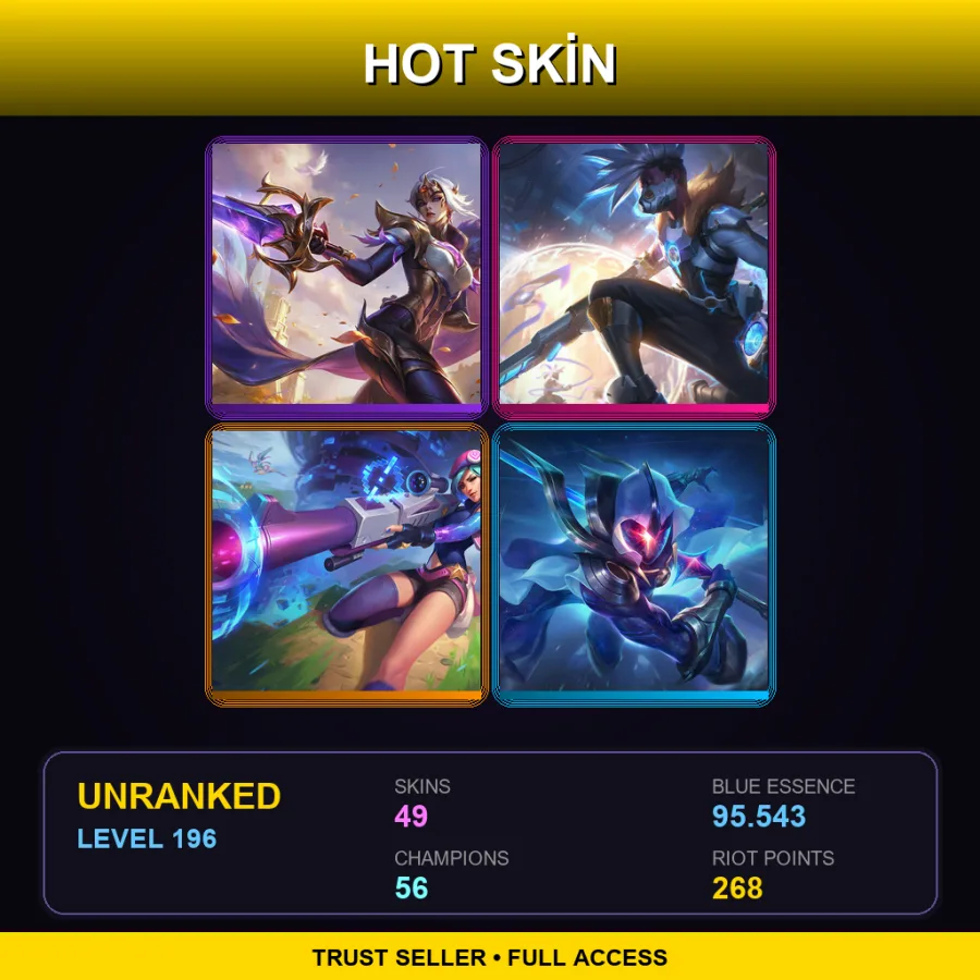 EUW | Lv196 | Unranked | 49 Skin | 56 Champ — Dawnbringer Vayne