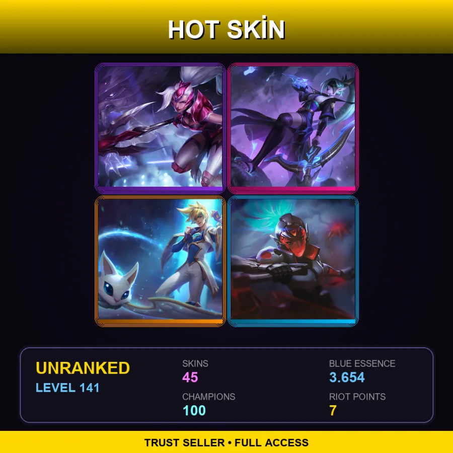 TW | Lv141 | Unranked | 45 Skin | 100 Champ