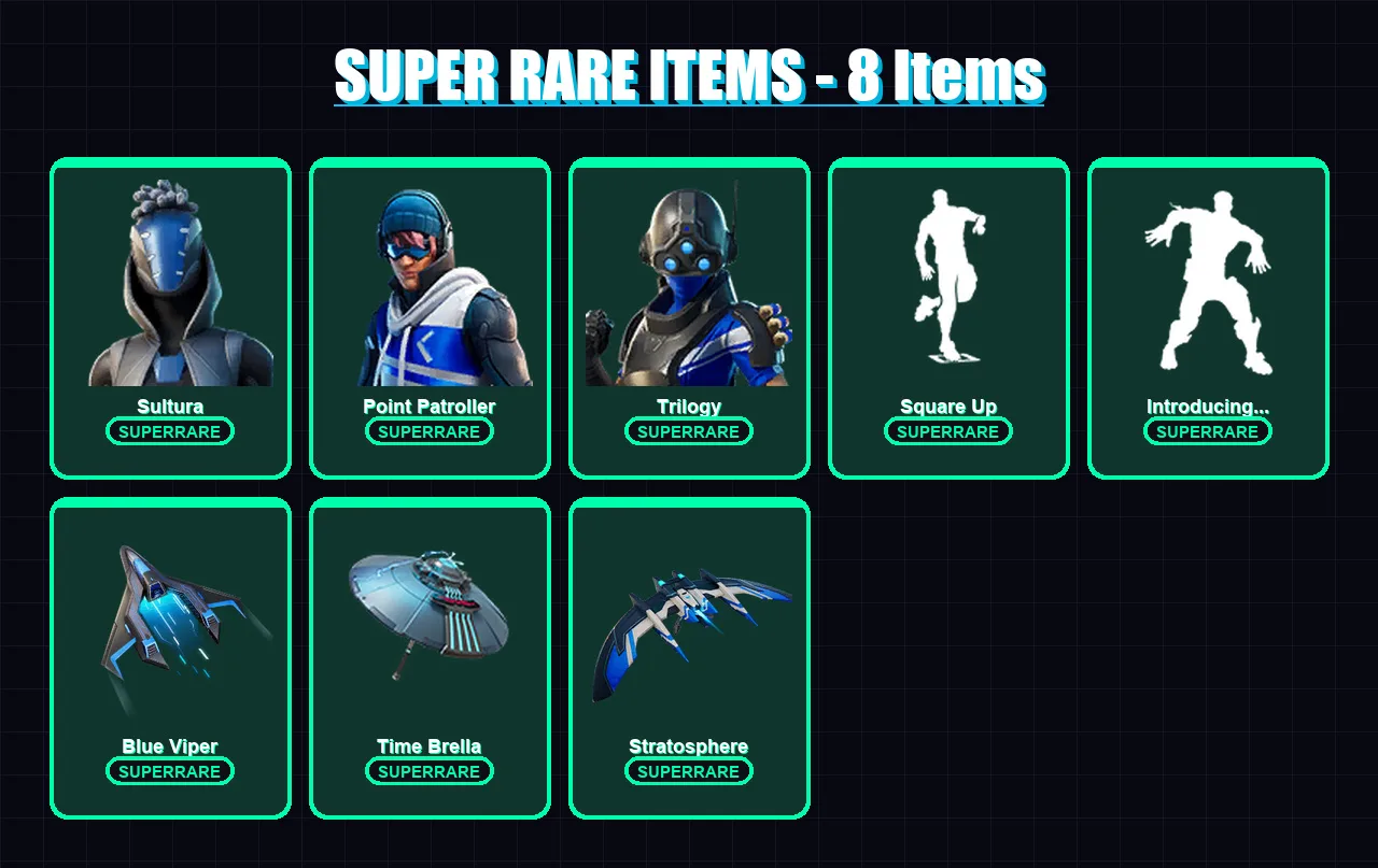[PS4/PS5/XBOX/PC] | Sultura | Point Patroller | Trilogy | Deadpool | Luxe | 39 skin | 95 pickaxe | 90 emote | 83 glider | Lv1239