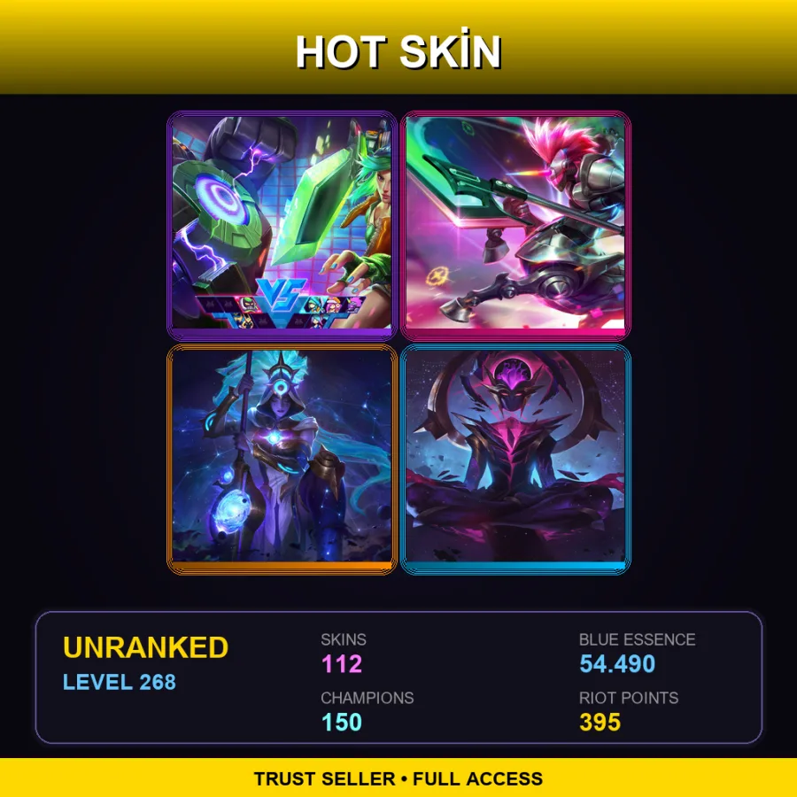 EUW | Lv268 | Unranked | 112 Skin | 150 Champ — LoL account