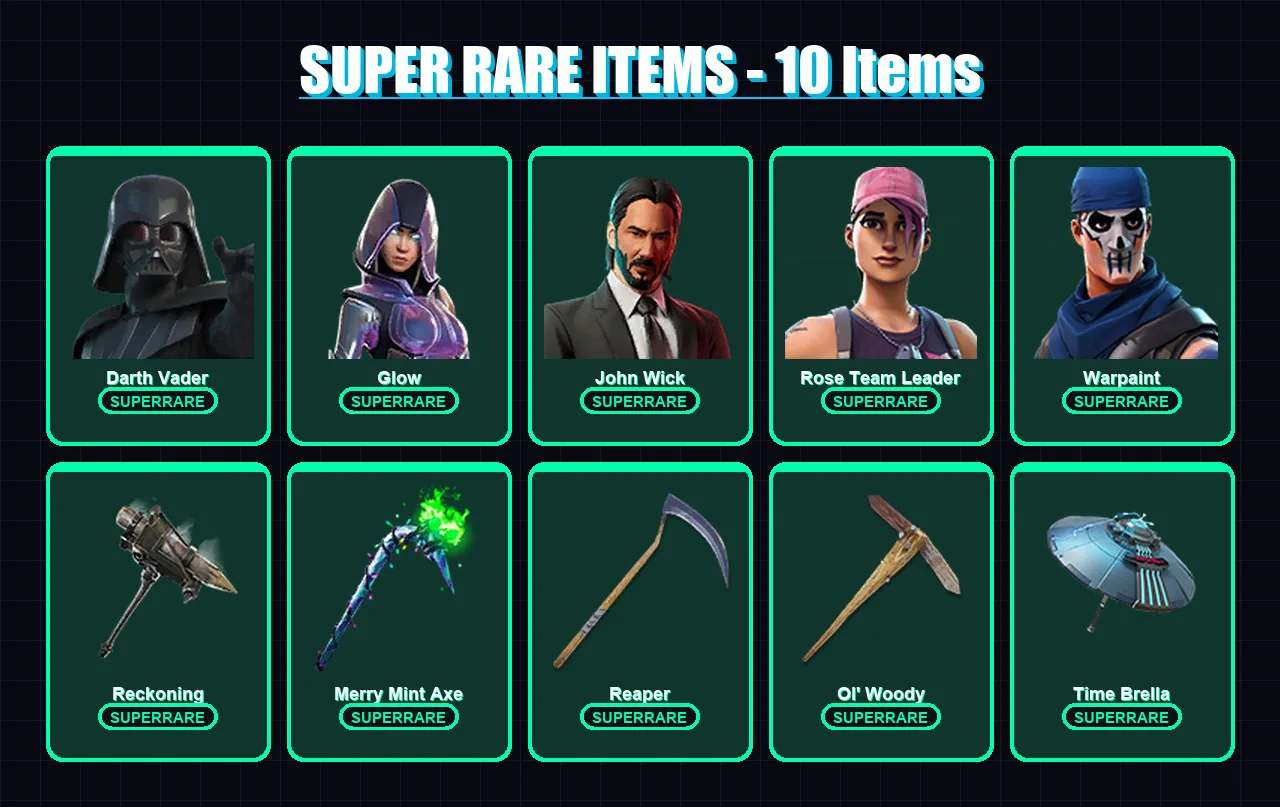 [PC/PSN] | Darth Vader | Glow | John Wick | Rose Team Leader | Warpaint | 299 skin | 342 pickaxe | 307 emote | 260 glider | Lv4000