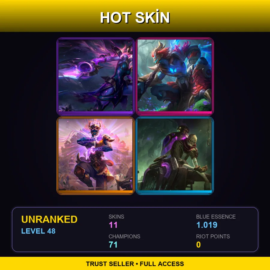 OCE | Lv48 | Unranked | 11 Skin | 71 Champ