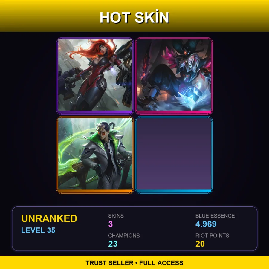 TR | Lv35 | Unranked | 3 Skin | 23 Champ