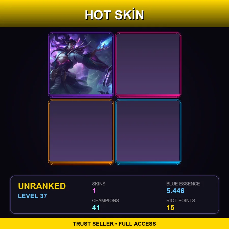 EUW | Lv37 | Unranked | 1 Skin | 41 Champ — LoL account