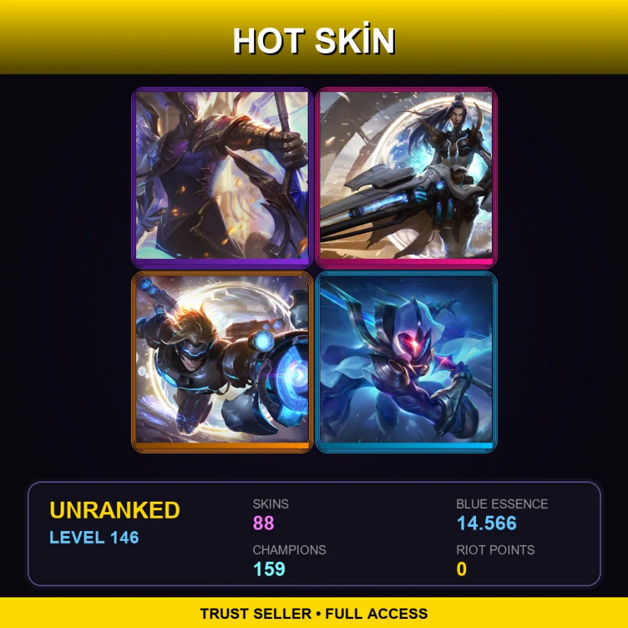 SG | Lv146 | Unranked | 88 Skin | 159 Champ — Warring Kingdoms Garen