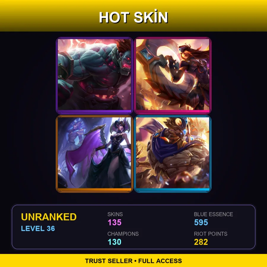 NA | Lv36 | Unranked | 135 Skin | 130 Champ