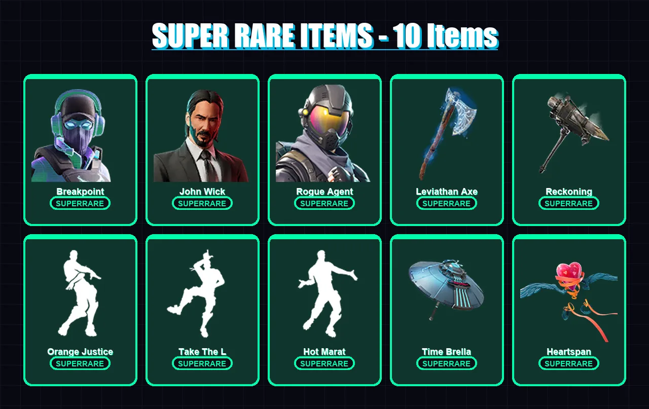 [PC/XBOX/PSN] | Breakpoint | John Wick | Rogue Agent | Deadpool | Frozen Raven | 187 skin | 164 pickaxe | 151 emote | 157 glider | Lv2857