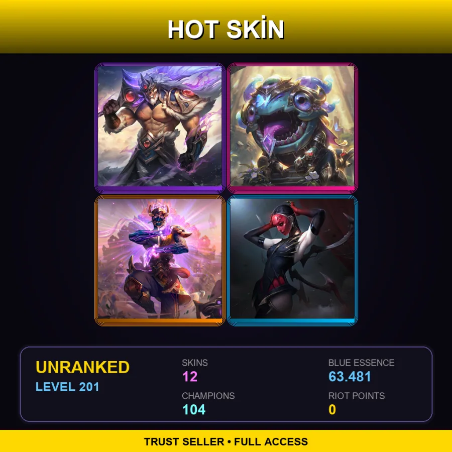 BR | Lv201 | Unranked | 12 Skin | 104 Champ