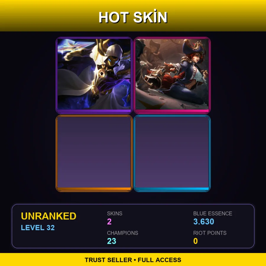 NA | Lv32 | Unranked | 2 Skin | 23 Champ