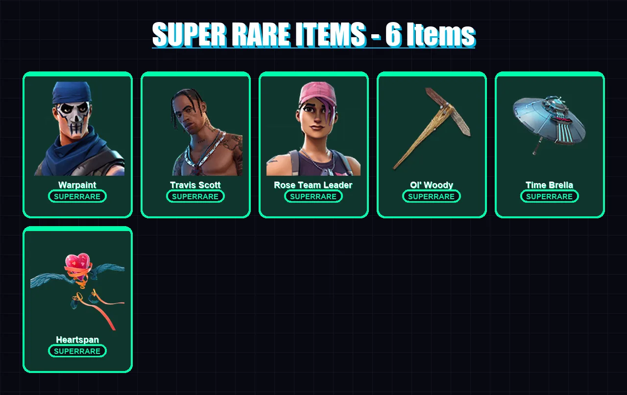 [PC/PSN] | Warpaint | Travis Scott | Rose Team Leader | Fusion | Kymera | 179 skin | 190 pickaxe | 154 emote | 162 glider | Lv2301