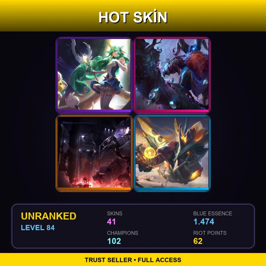 EUW | Lv84 | Unranked | 41 Skin | 102 Champ