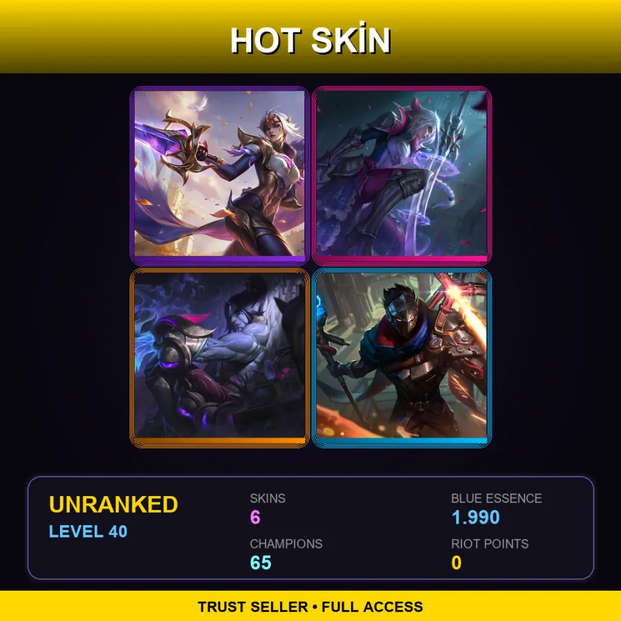 EUW | Lv40 | Unranked | 6 Skin | 65 Champ — Battle Queen Diana