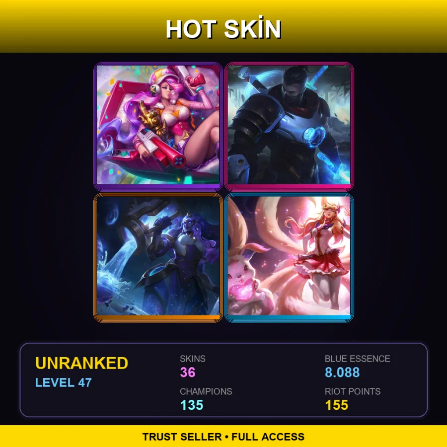EUW | Lv47 | Unranked | 36 Skin | 135 Champ — Fiddle Me Timbers