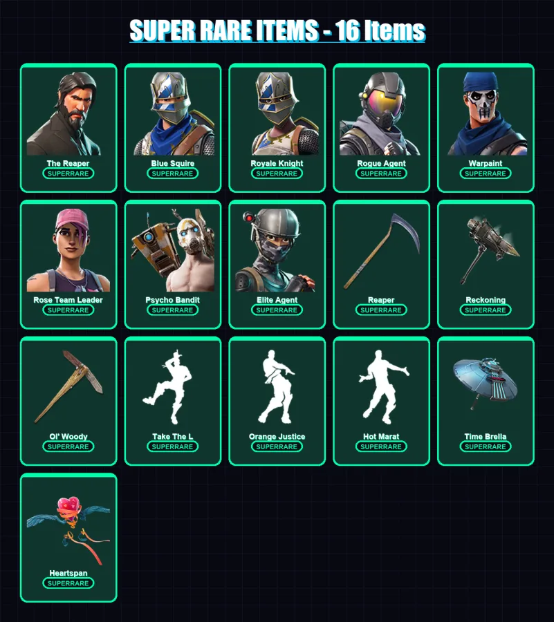 [PC/XBOX/PSN] | The Reaper | Blue Squire | Renegade Raider | 260 skin | Lv2388