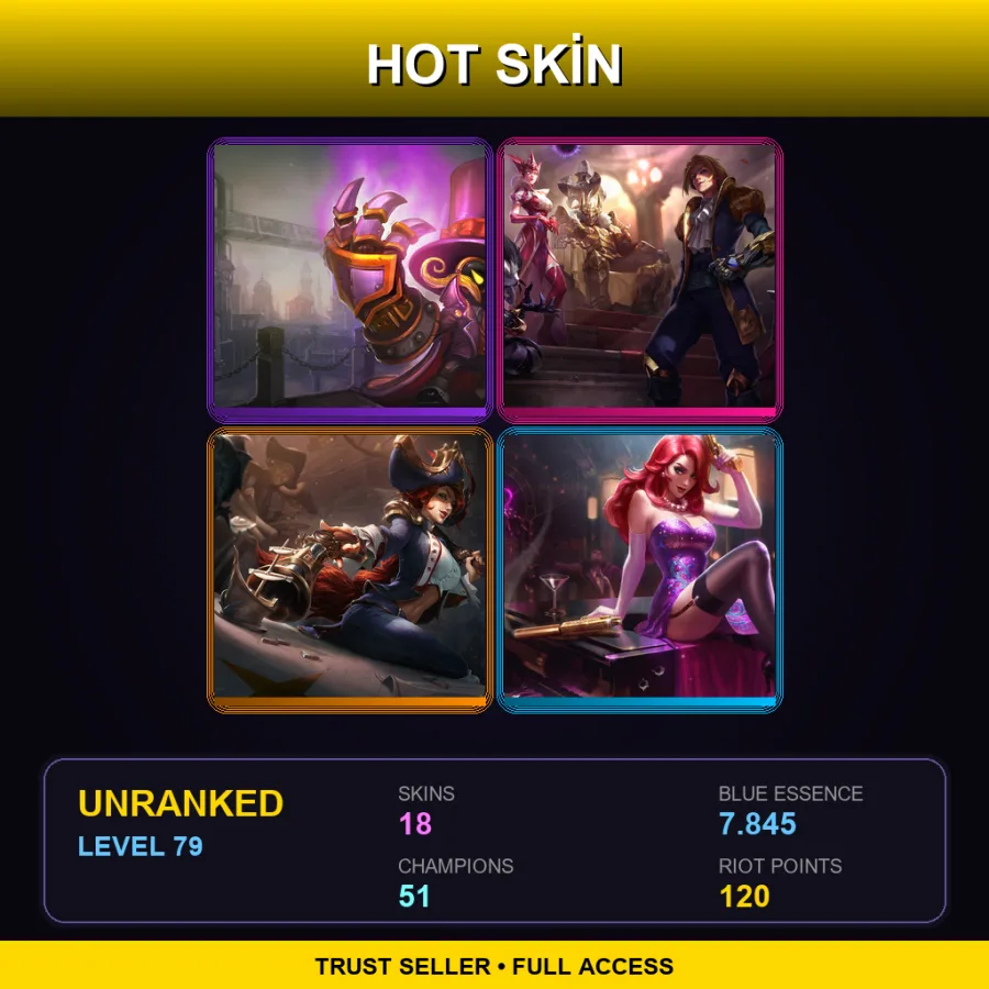 OCE | Lv79 | Unranked | 18 Skin | 51 Champ