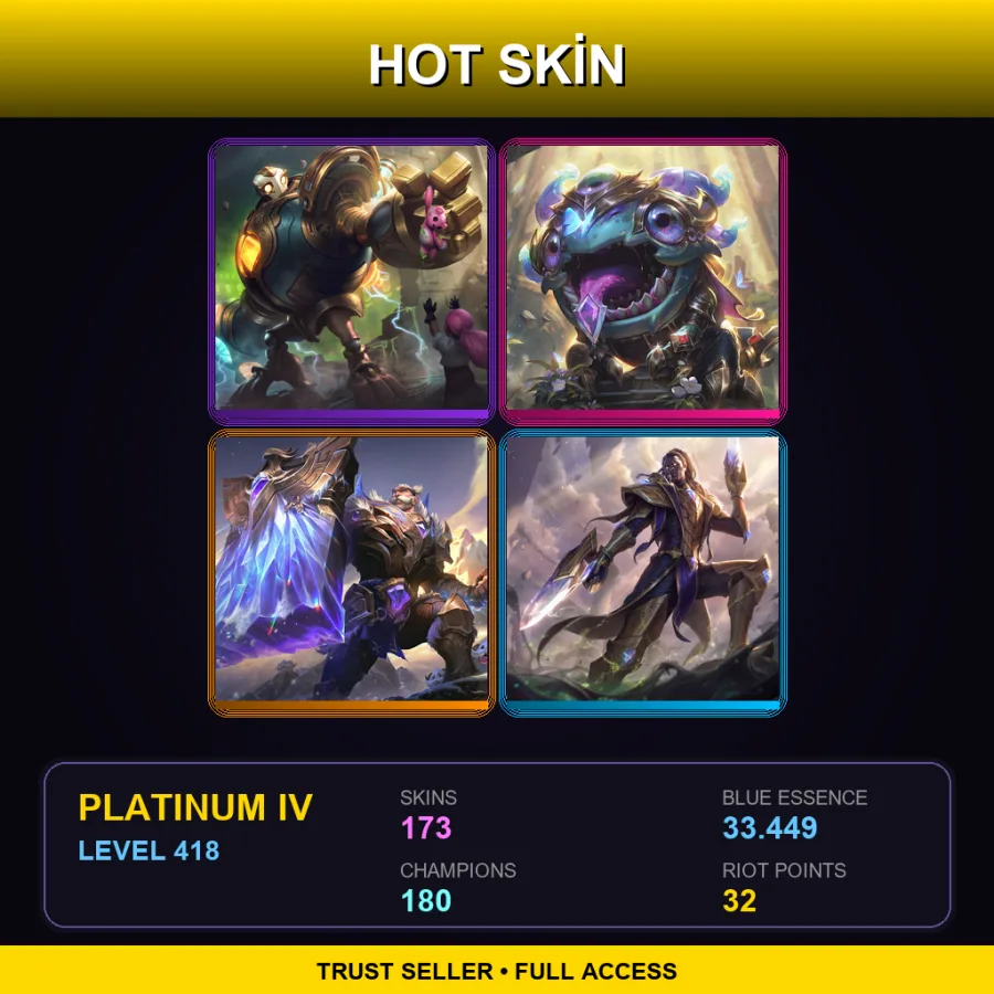 NA | Lv418 | Platinum IV | 173 Skin | 180 Champ — Crime City Miss Fortune
