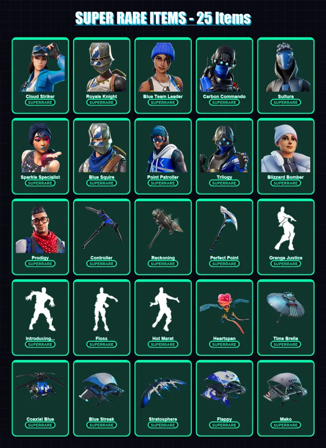 [PS4/PS5/XBOX/PC] | Cloud Striker | Royale Knight | Blue Team Leader | 104 skin | Lv2084