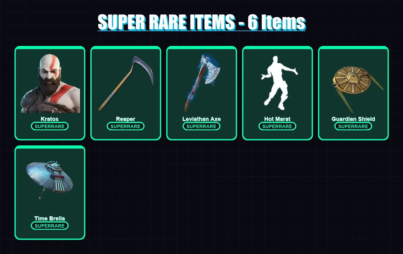 [PC/XBOX] | Kratos | Mecha Cuddle Master | Spire Assassin | The Cube Queen | Fade | 167 skin | 241 pickaxe | 145 emote | 192 glider | Lv3009