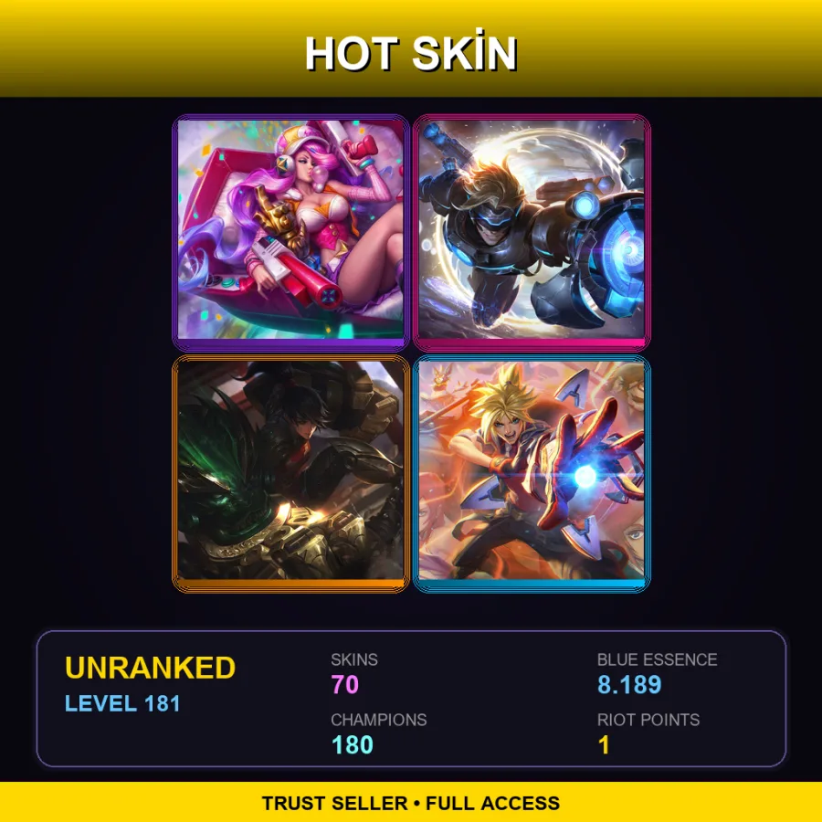 SG | Lv181 | Unranked | 70 Skin | 180 Champ
