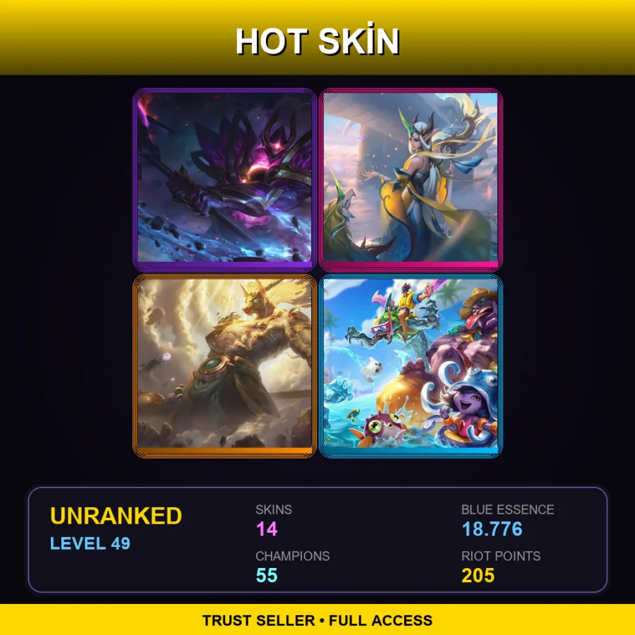 TR | Lv49 | Unranked | 14 Skin | 55 Champ