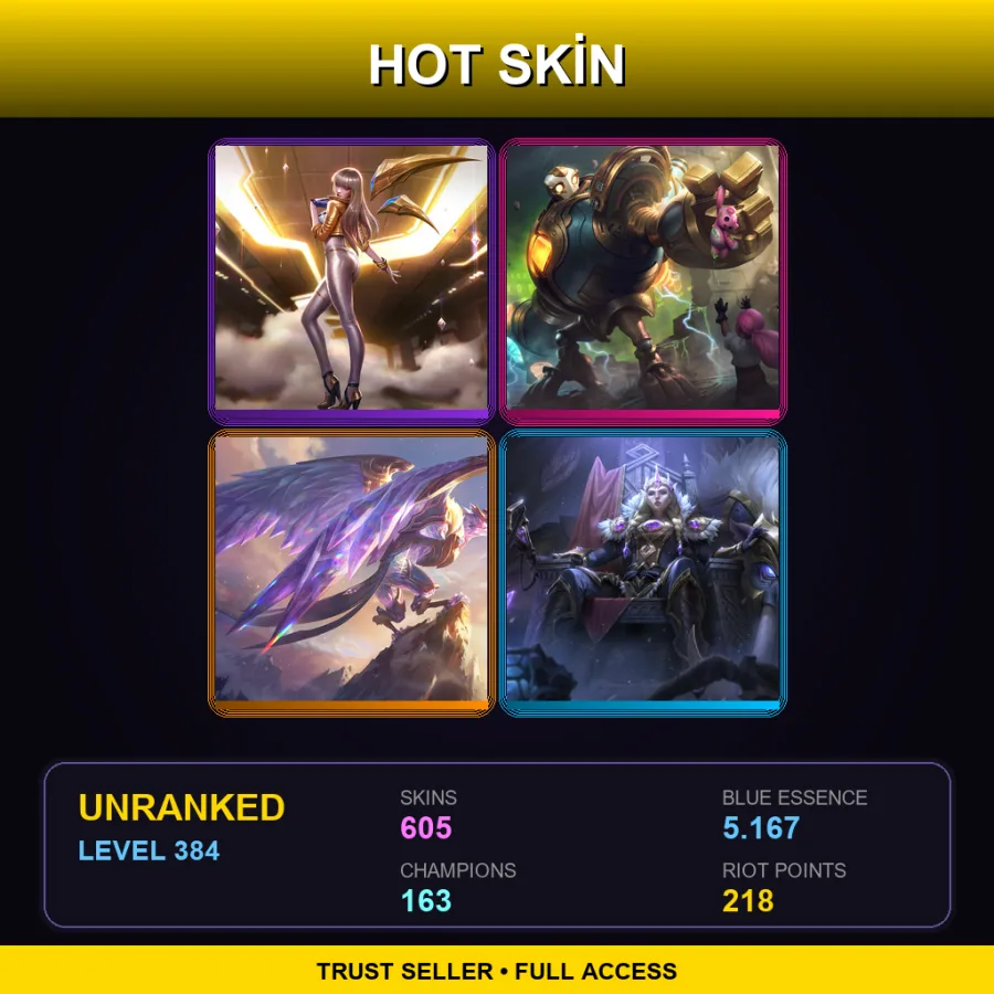 ME | Prestige K/DA Kai'Sa (2022) | Victorious Blitzcrank | Victorious Anivia | Victorious Sejuani | 605 Skin | 163 Champ | Lv384