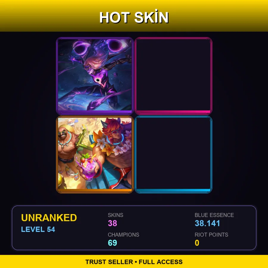 VN | Lv54 | Unranked | 38 Skin | 69 Champ