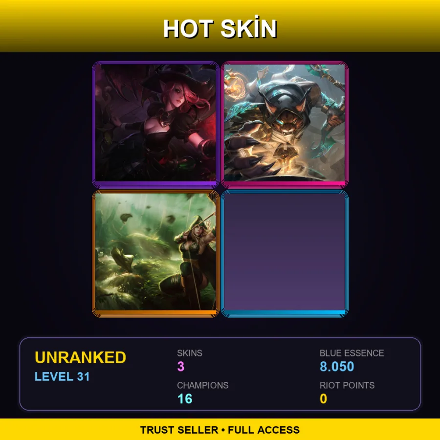 LAS | Lv31 | Unranked | 3 Skin | 16 Champ