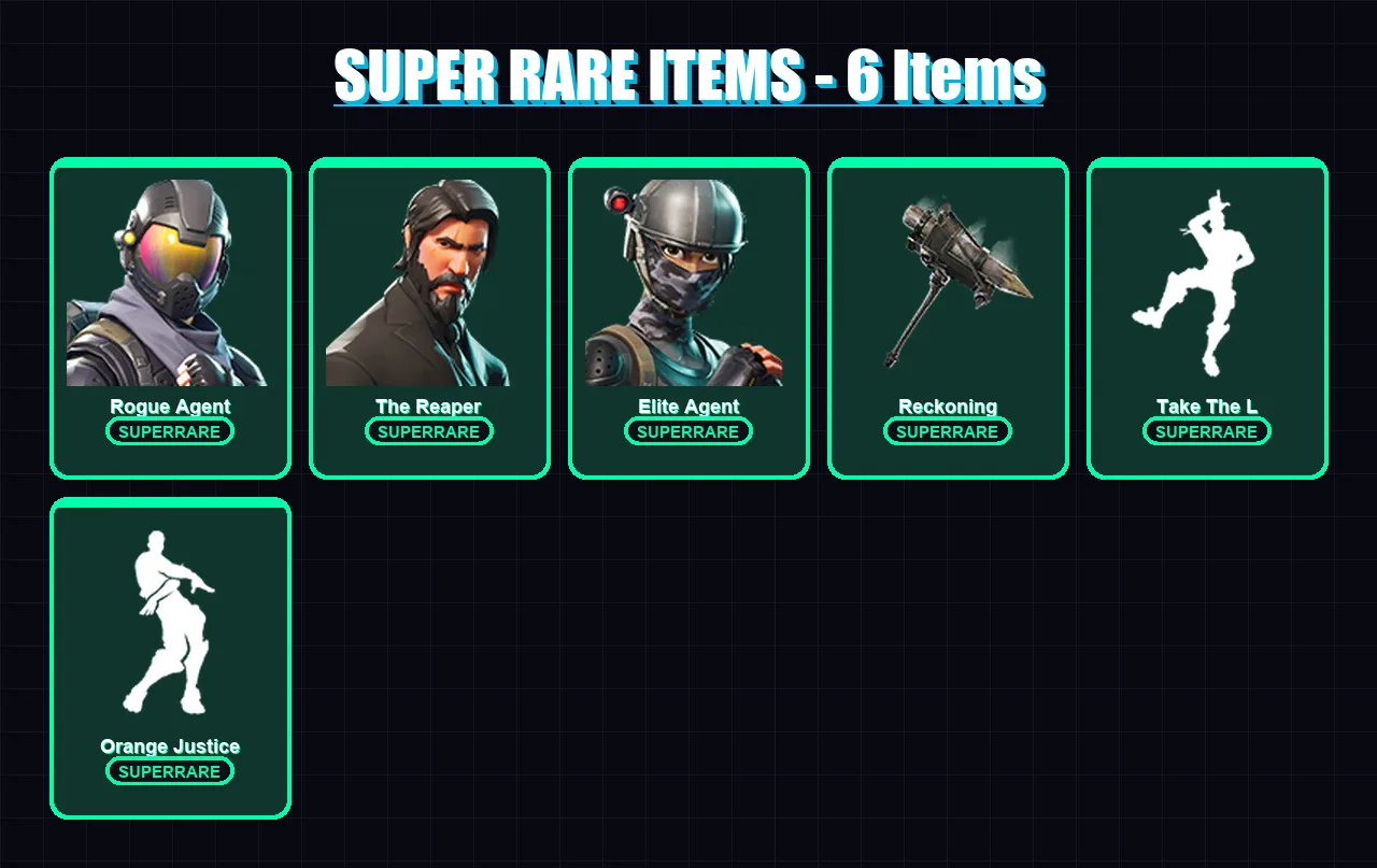 [PC/XBOX/PSN] | Rogue Agent | The Reaper | Elite Agent | Carbide | Luxe | 124 skin | 134 pickaxe | 131 emote | 119 glider | Lv1691