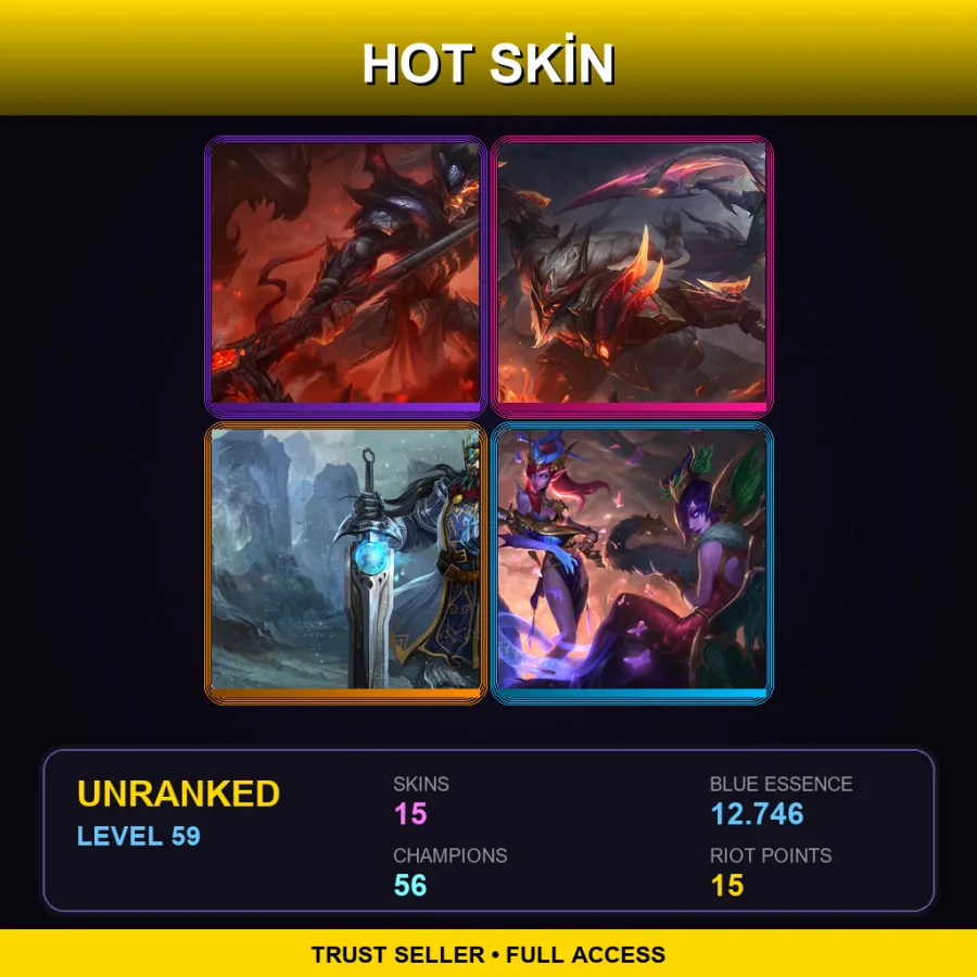 TR | Lv59 | Unranked | 15 Skin | 56 Champ