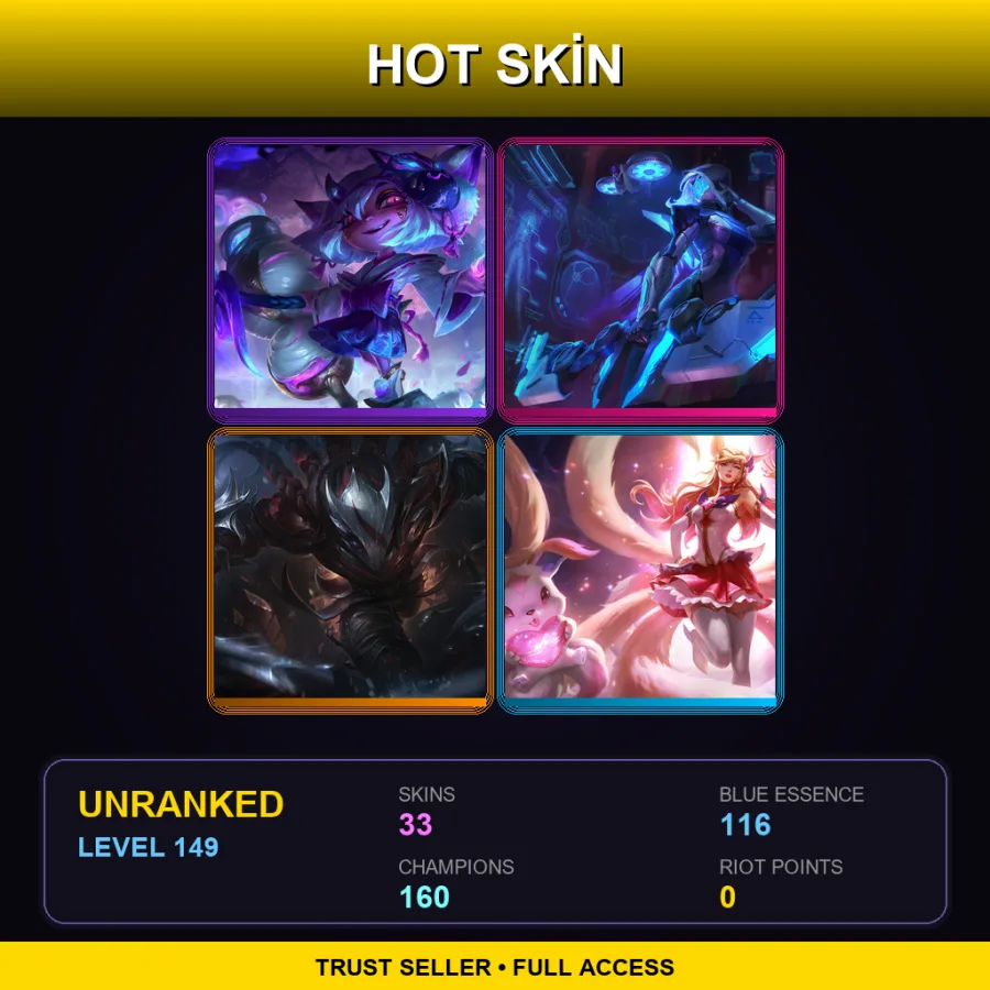 VN | Lv149 | Unranked | 33 Skin | 160 Champ — Draven Draven