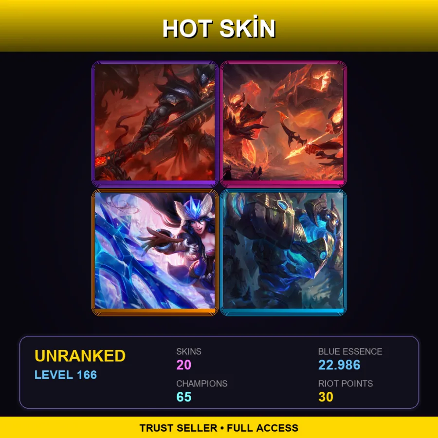 LAS | Lv166 | Unranked | 20 Skin | 65 Champ