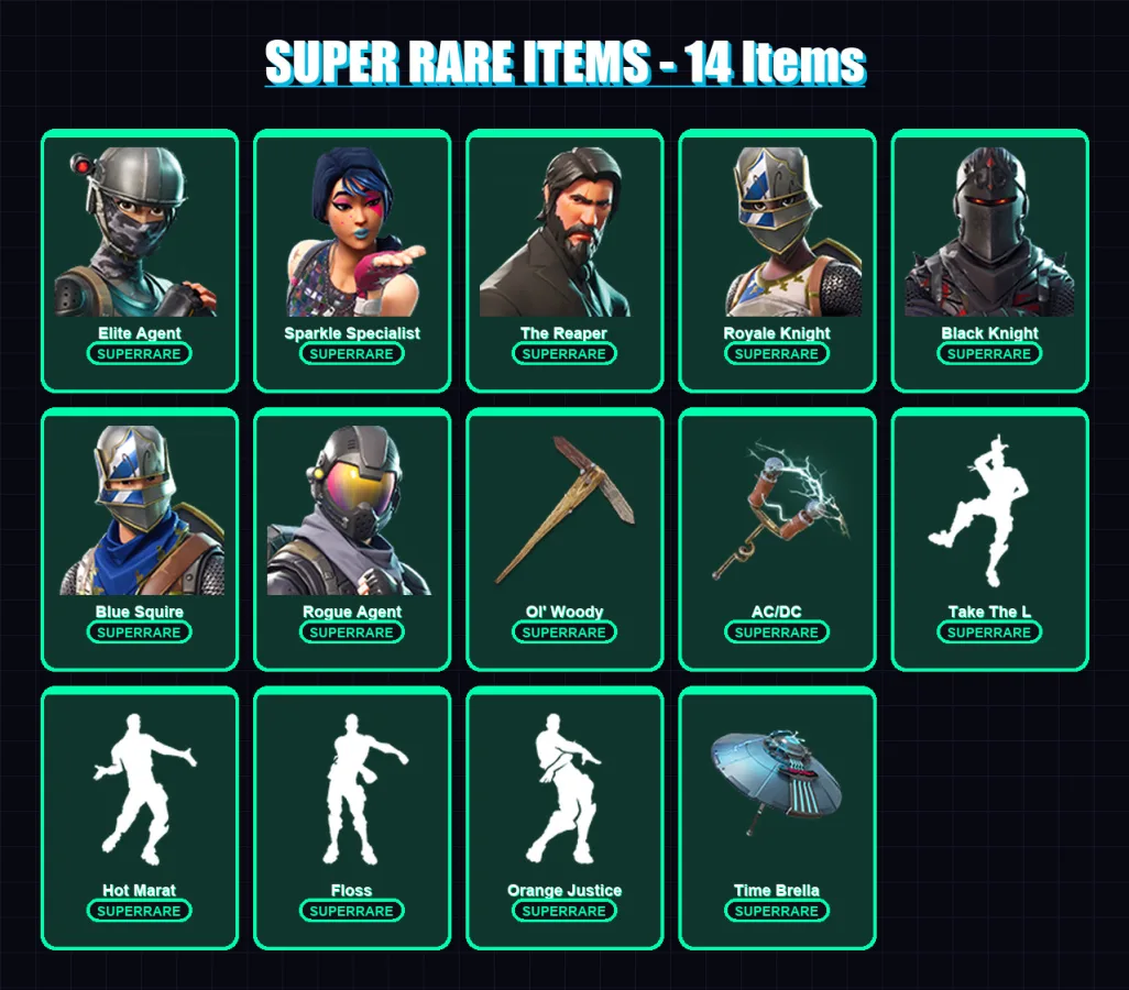 [PC/XBOX/PSN] | Elite Agent | Sparkle Specialist | The Reaper | Royale Knight | Black Knight | 35 skin | 23 pickaxe | 42 emote | 30 glider | Lv447