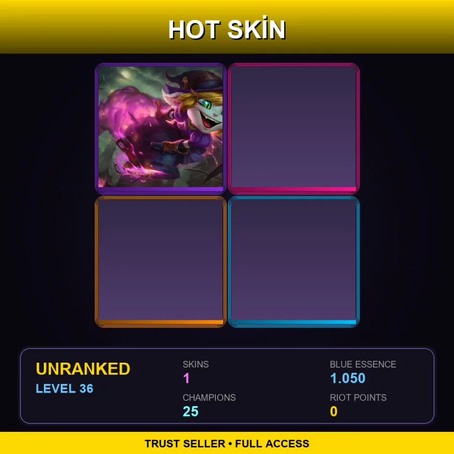 EUW | Lv36 | Unranked | 1 Skin | 25 Champ — LoL account