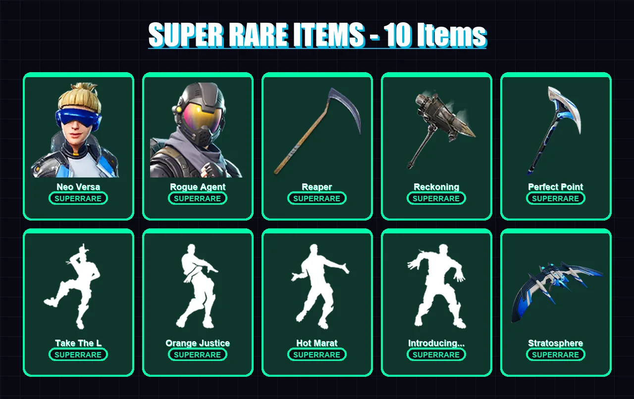 [PC/XBOX/PSN] | Neo Versa | Rogue Agent | Red Knight | Zenith | Valor | 71 skin | 75 pickaxe | 120 emote | 70 glider | Lv1120