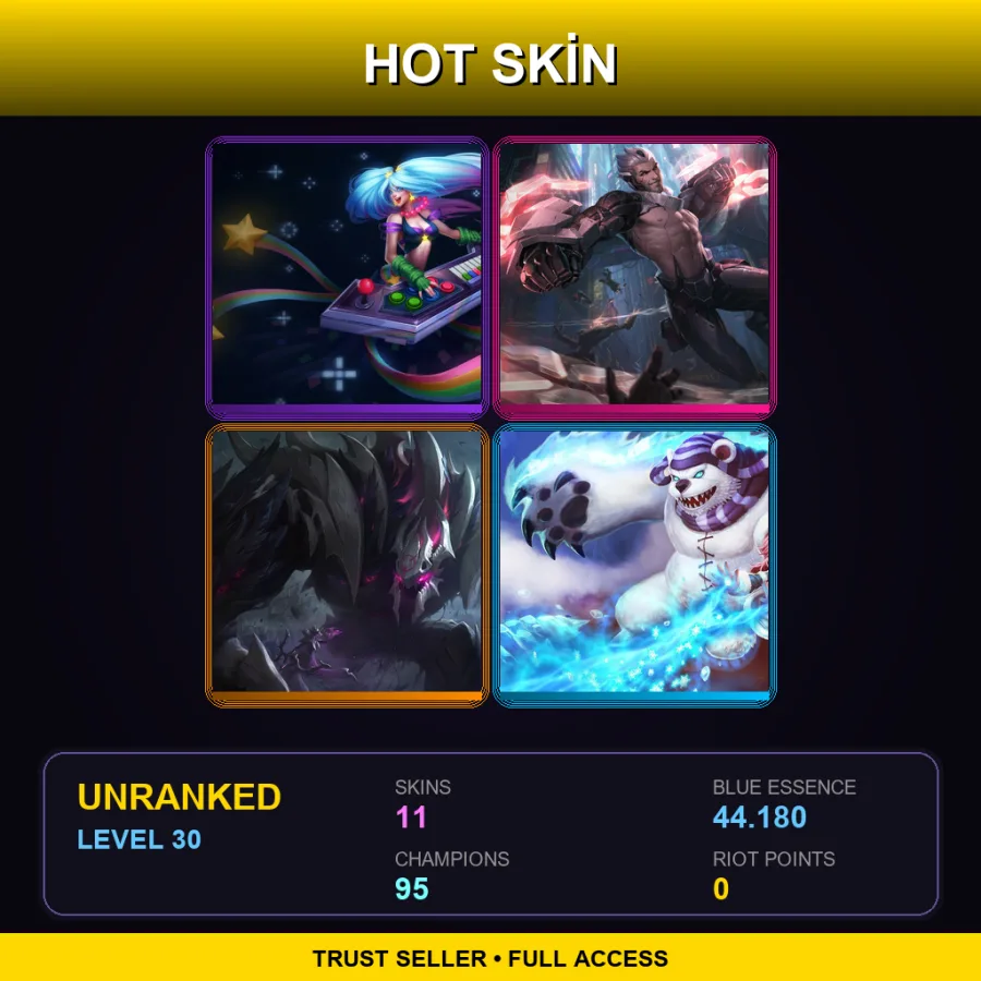 VN | Lv30 | Unranked | 11 Skin | 95 Champ