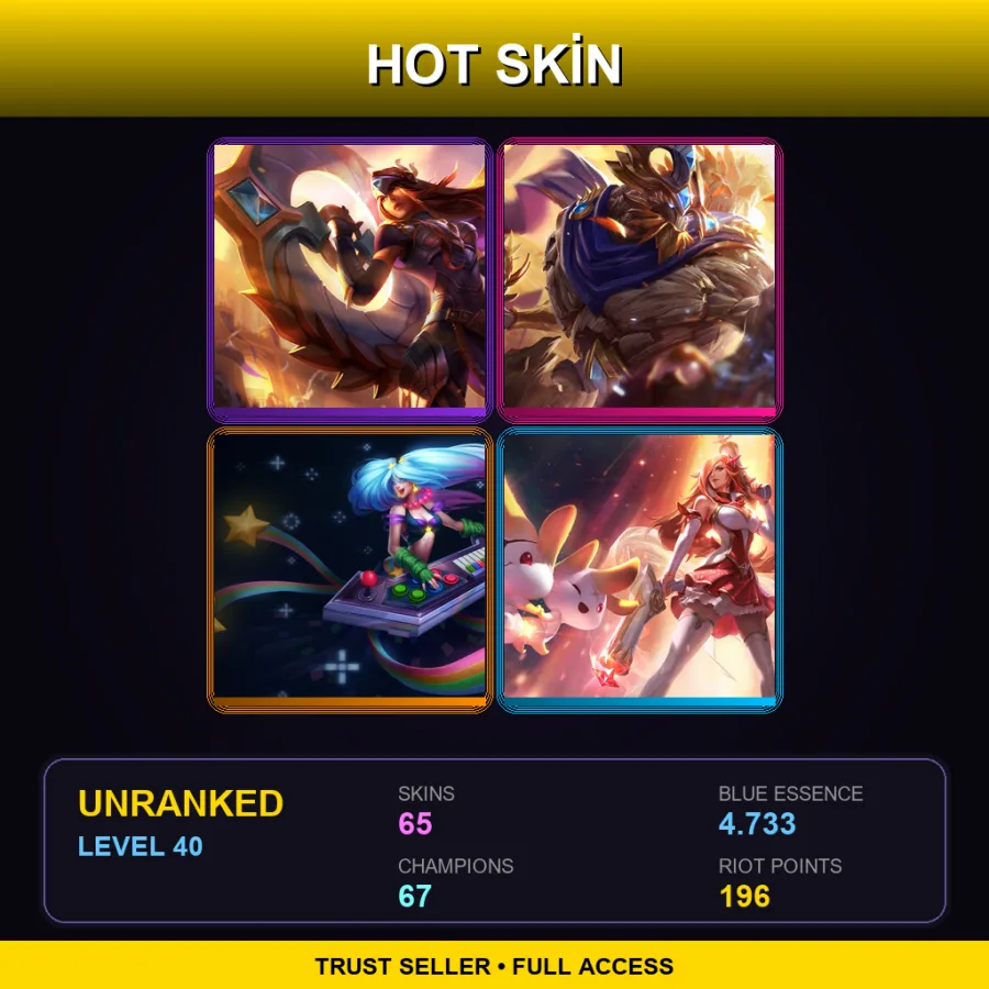 EUW | Lv40 | Unranked | 65 Skin | 67 Champ