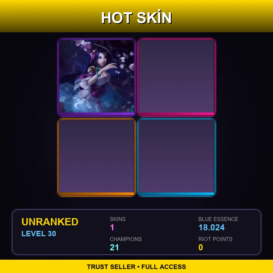 EUW | Lv30 | Unranked | 1 Skin | 21 Champ
