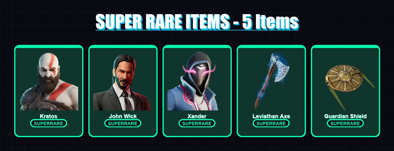 [PS4/PS5/XBOX/PC] | Kratos | John Wick | Xander | Cyclo | The Origin | 214 skin | 205 pickaxe | 138 emote | 120 glider | Lv1858