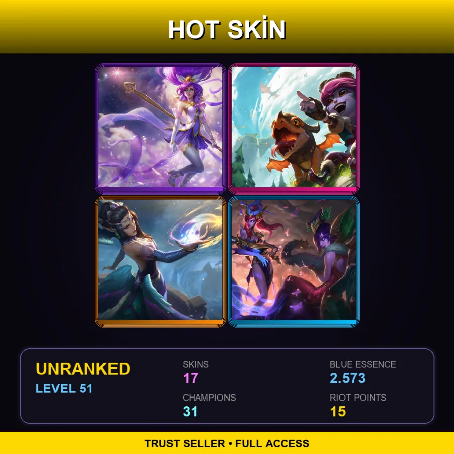 LAN | Lv51 | Unranked | 17 Skin | 31 Champ