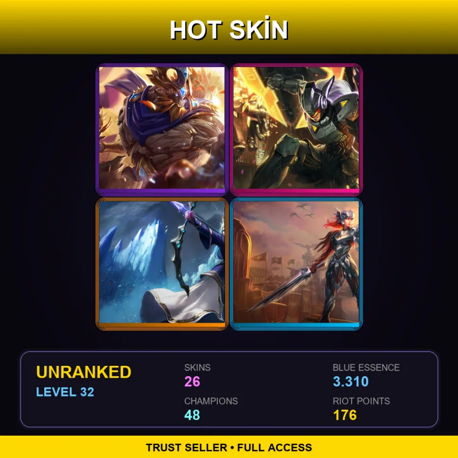 EUW | Lv32 | Unranked | 26 Skin | 48 Champ