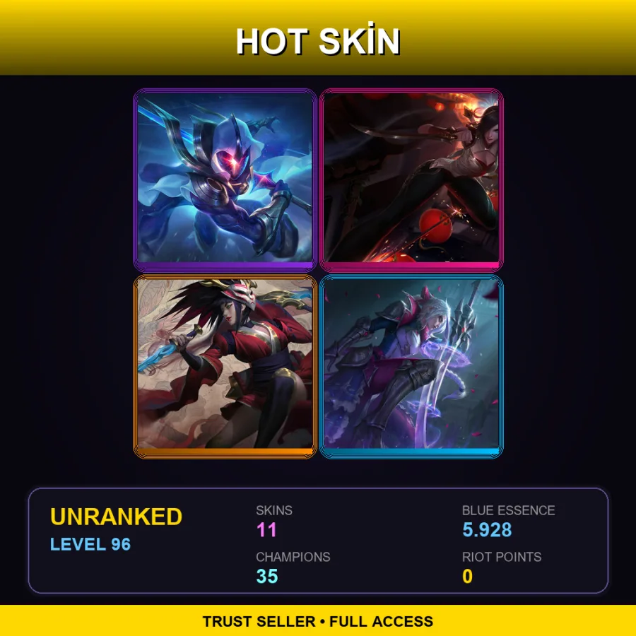 LAS | Lv96 | Unranked | 11 Skin | 35 Champ