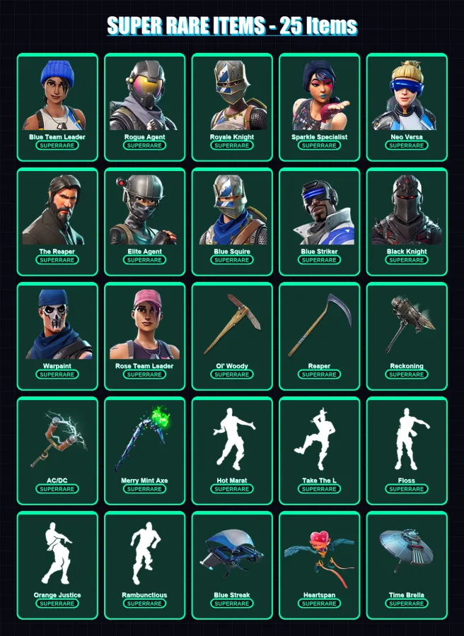[PS4/PS5/XBOX/PC] | Blue Team Leader | Rogue Agent | Royale Knight | 126 skin | Lv1489
