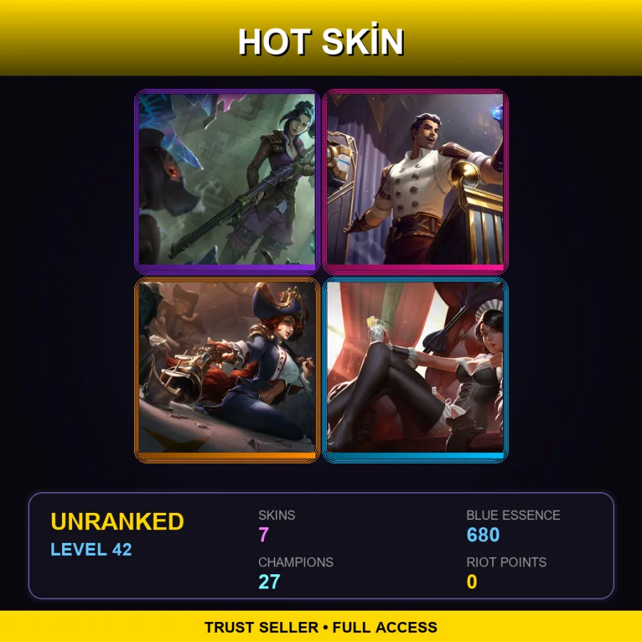 LAN | Lv42 | Unranked | 7 Skin | 27 Champ
