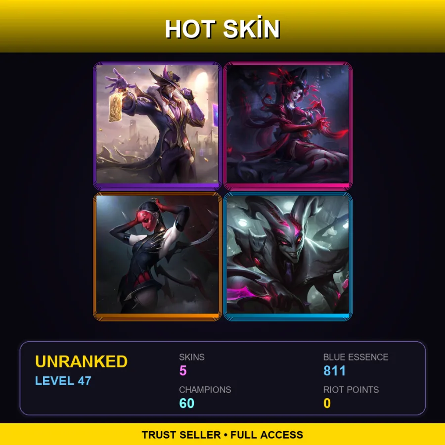 EUNE | Lv47 | Unranked | 5 Skin | 60 Champ
