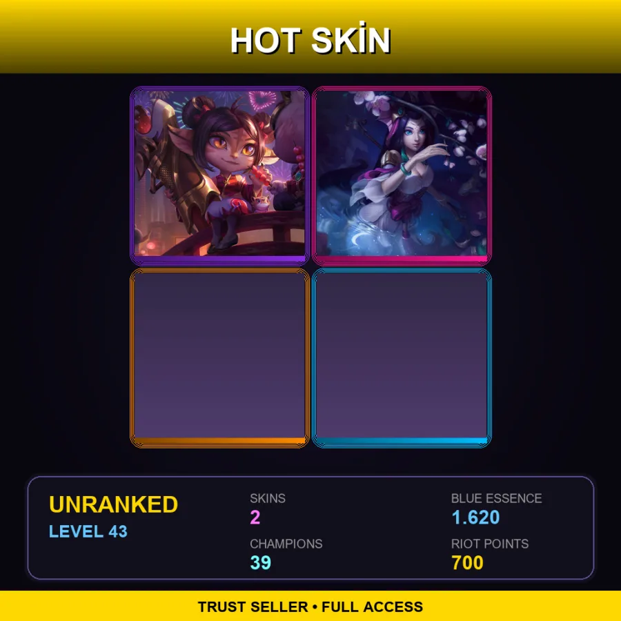 EUW | Firecracker Tristana | Splendid Staff Nami | 2 Skin | 39 Champ | Lv43