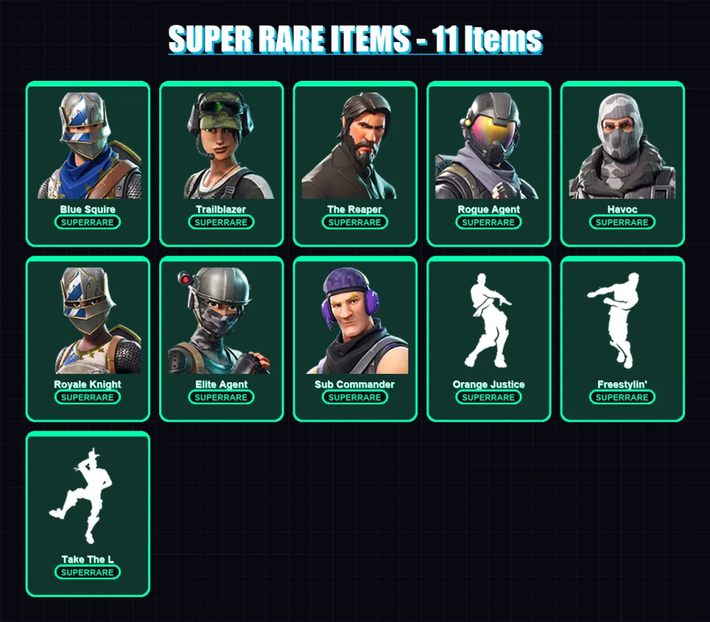 [PC/XBOX/PSN] | Blue Squire | Trailblazer | The Reaper | Rogue Agent | Havoc | 25 skin | 17 pickaxe | 19 emote | 16 glider | Lv246 — Fortnite account