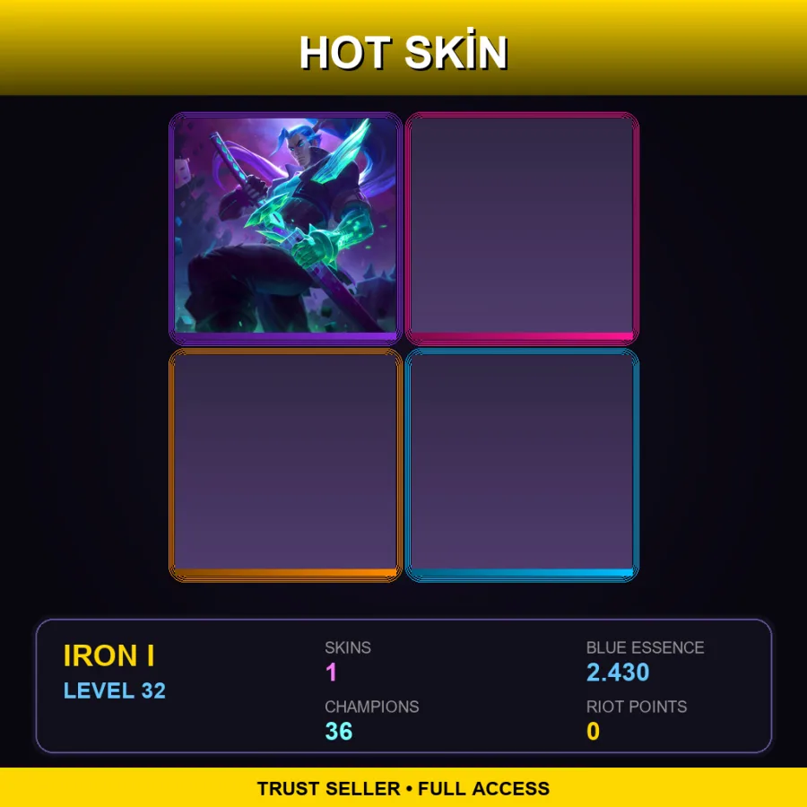 LAS | Lv32 | Iron I | 1 Skin | 36 Champ
